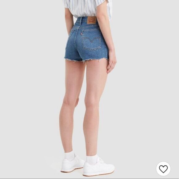 Levi's New High-Rise Distressed Jean Shorts New NWT - Picture 4 of 11